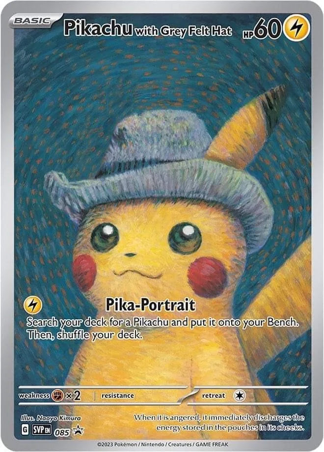 Pikachu With Gray Felt Hat (Van Gogh)